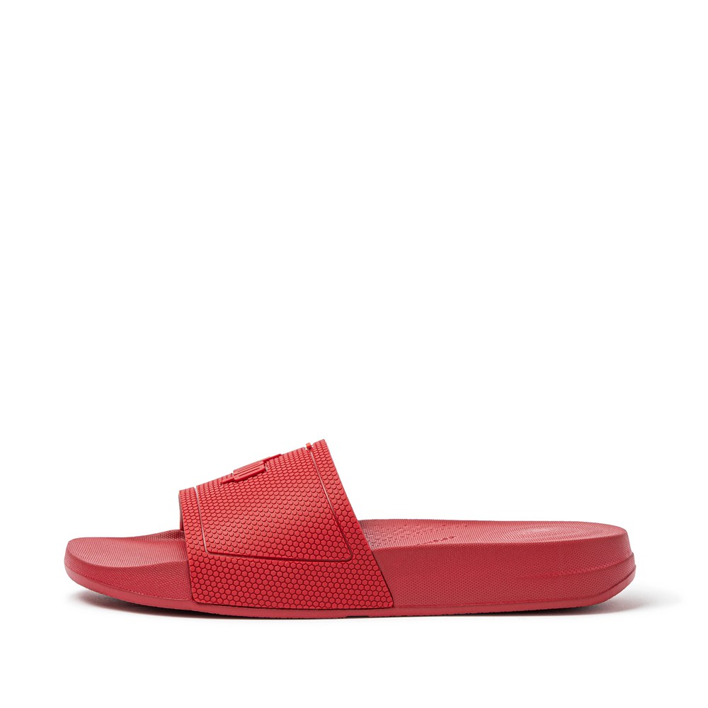 Fitflop Mens Slides Red - Iqushion Pool - 89FDRVOML